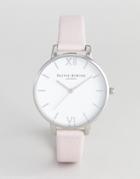 Olivia Burton Ob16bdw34 White Dial Leather Watch In Pink - Pink