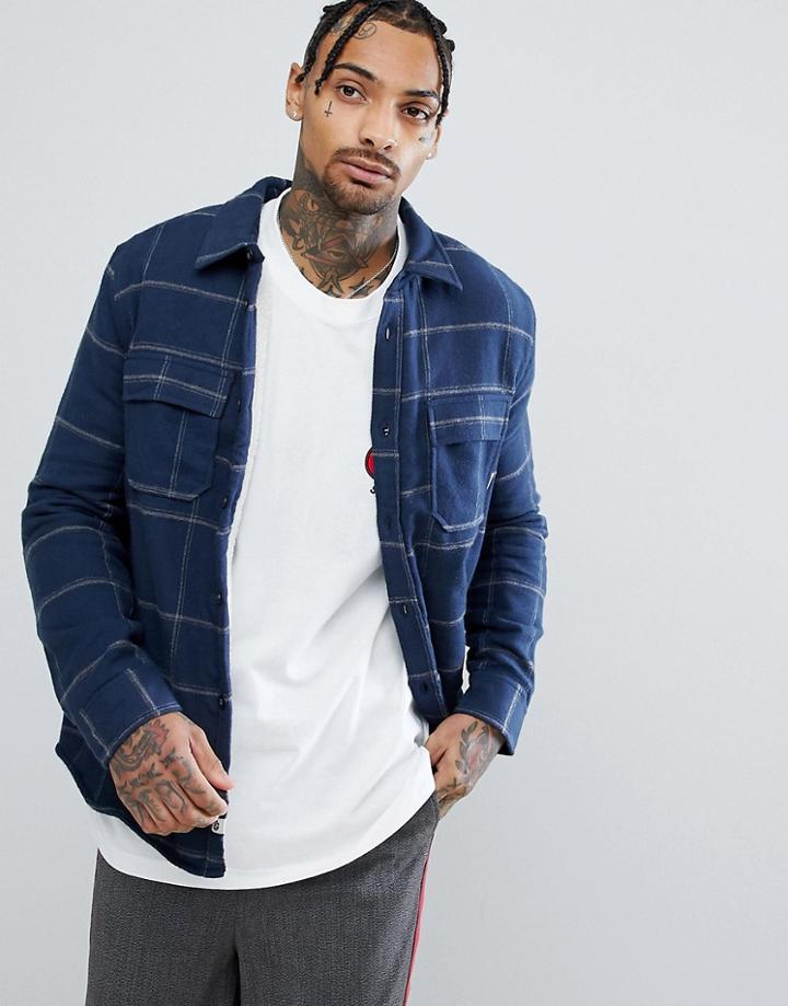 Element Shelton Check Shirt With Fleece Lining - Navy