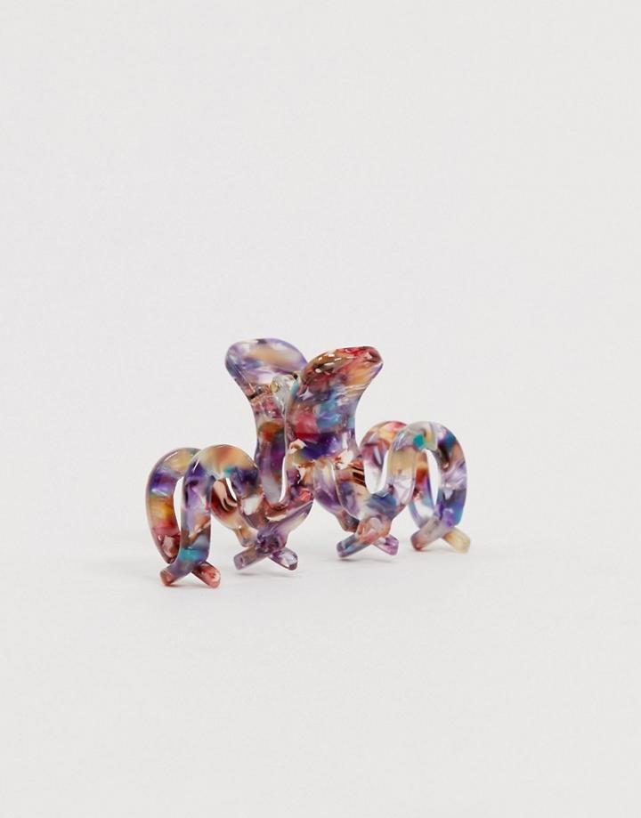 Asos Design Hair Clip Claw In Resin-multi