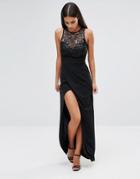 Lipsy Sequin Top Maxi Dress - Black