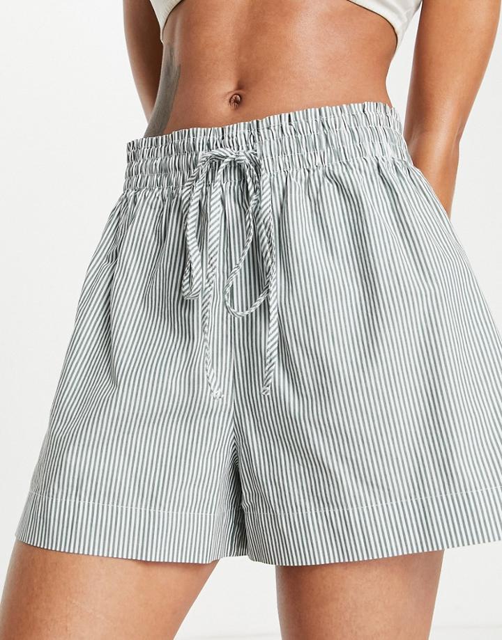 Vero Moda Short In Green Stripe - Part Of A Set