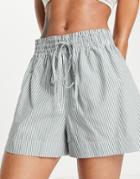 Vero Moda Short In Green Stripe - Part Of A Set