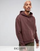 Puma Boxy Logo Hoodie In Brown Exclusive To Asos - Brown