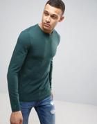 Asos Muscle Fit Long Sleeve T-shirt In Green - Green