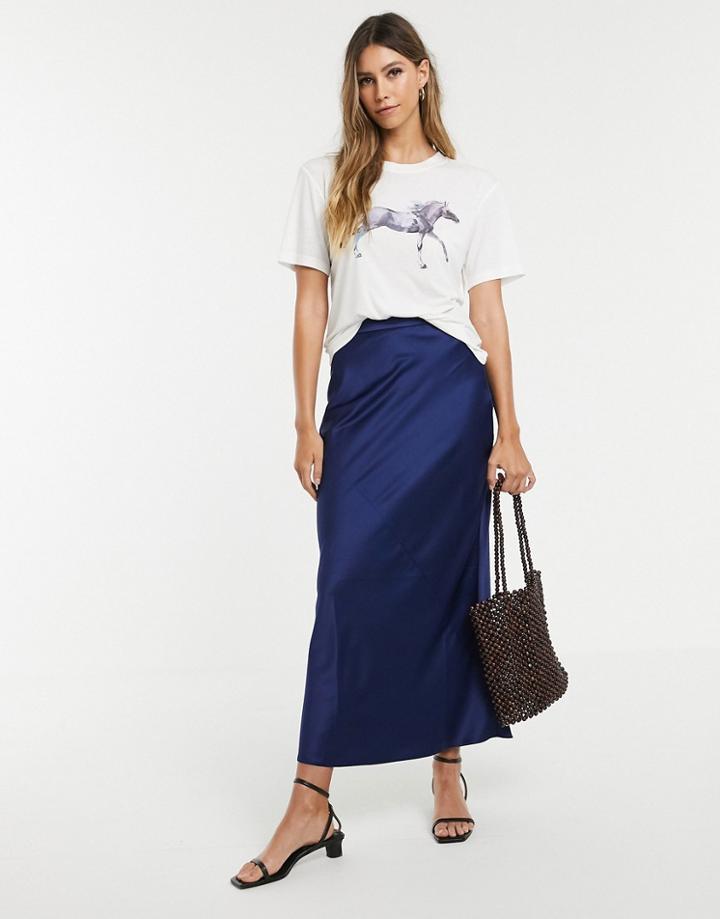 Neon Rose Relaxed T-shirt With Painted Horse Graphic-cream