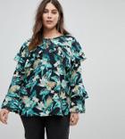 Koko Floral Print Blouse With Long Sleeves - Multi