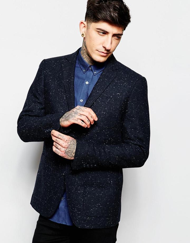 Lindbergh Blazer With Fleck - Navy