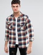 Rvca Flannel Shirt With Flap Pockets - Red