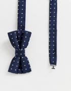 French Connection Dotted Bow Tie-navy