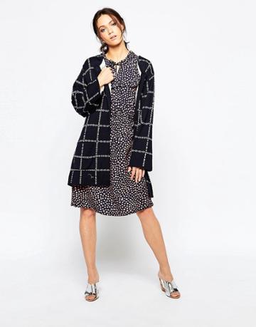 Ivana Helsinki Sugar Love Pane Check Jacket - Navy