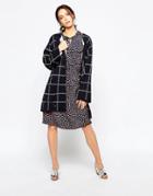 Ivana Helsinki Sugar Love Pane Check Jacket - Navy