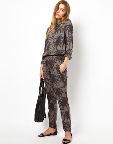 Ganni Pants In Jungle Palm Print