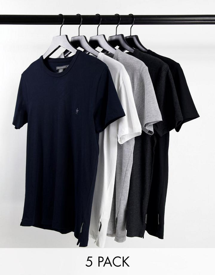 French Connection 5-pack T-shirts In Black