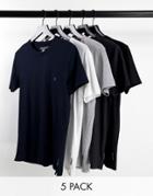 French Connection 5-pack T-shirts In Black