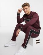 River Island Sweatpants Co-ord In Burgundy-red