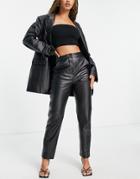 Asos Design Leather Suit Pants In Black