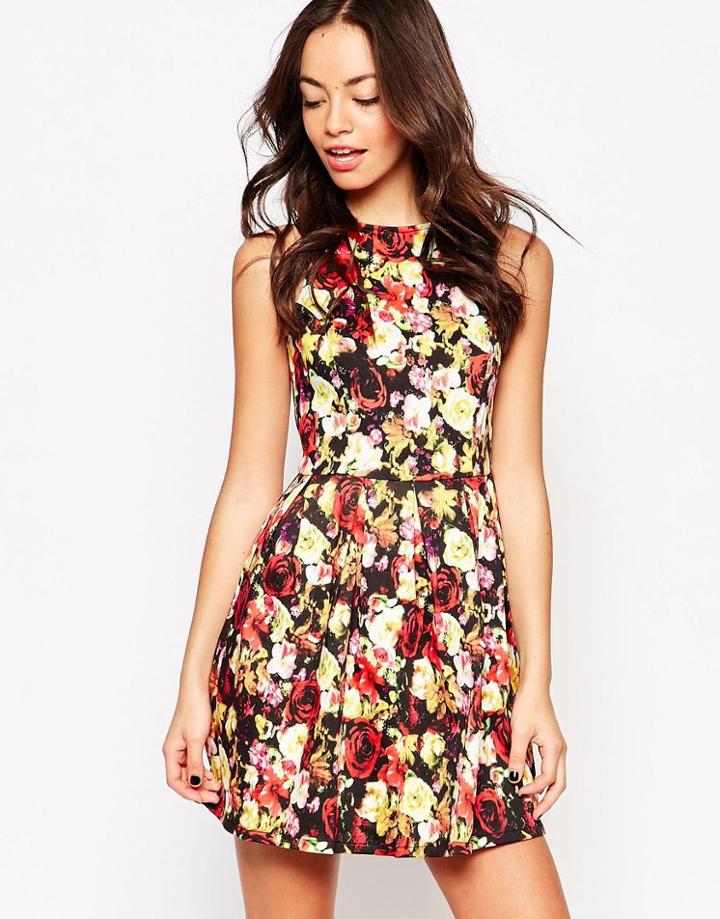 Motel Girly Dress In Cherry Blossom - Cherry Blossom