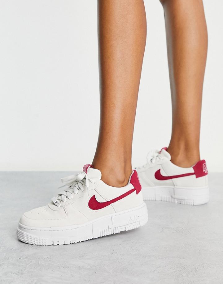 Nike Air Force 1 Pixel Sneaker In Summit White/midnight Hibiscus