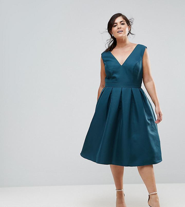 Chi Chi London Plus Midi Dress - Green