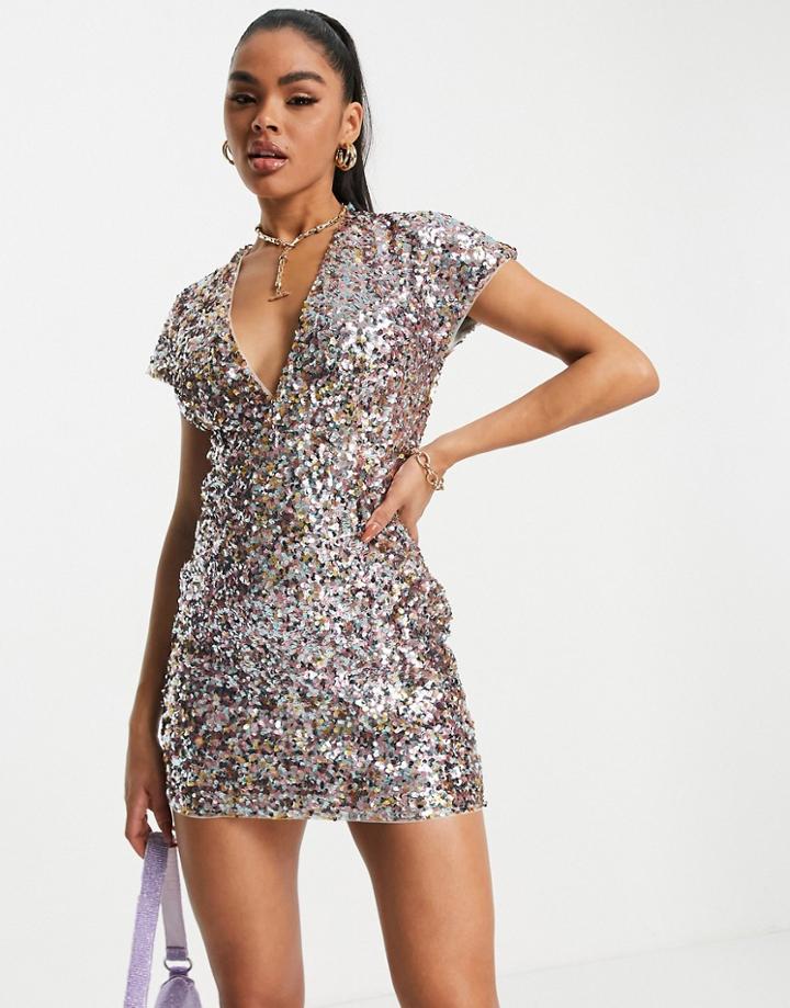 Tfnc Tie Back Seqiun Dress In Multi