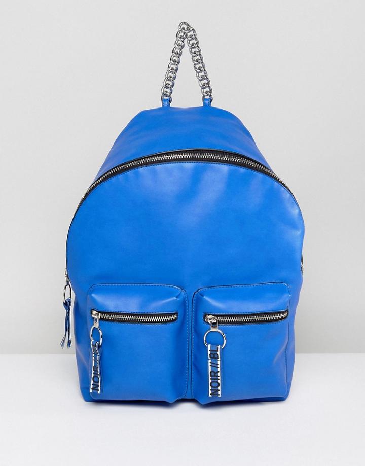 Asos Hero Slogan Webbing Backpack - Blue