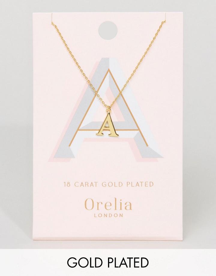 Orelia Gold Plated Large A Initial Necklace - Gold