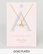 Orelia Gold Plated Large A Initial Necklace - Gold