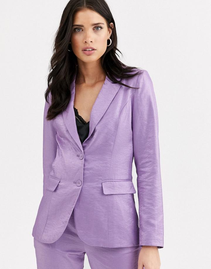 Fashion Union Tailored Blazer Coord With Pocket Detail In Metallic Jacquard