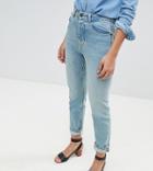 Asos Design Tall Florence Authentic Straight Leg Jeans In Light Green Cast - Blue