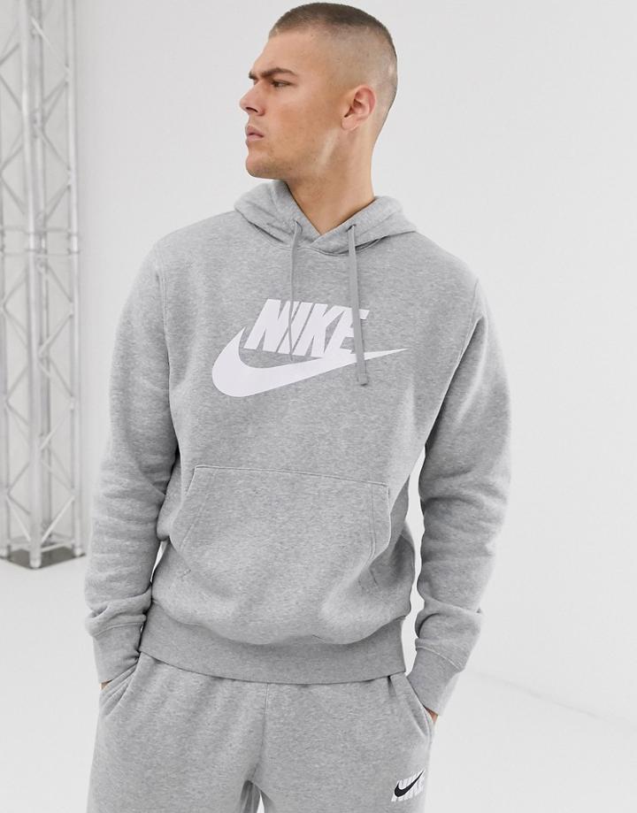 Nike Club Fleece Hbr Hoodie In Gray Heather