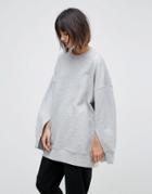 Weekday Split Cuff Sweatshirt - Gray