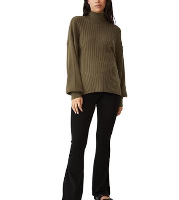 Cotton: On Maternity Pull On Flared Pants In Black