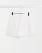 In The Style X Shaughna Tailored Shorts In Cream-white