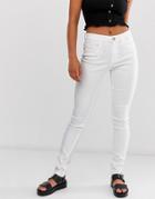 Noisy May Skinny Jeans-white