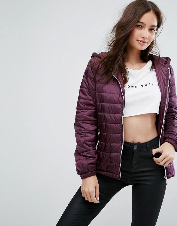 New Look Lightweight Padded Jacket - Purple