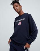 Asos Design Oversized Sweatshirt With City Print - Navy