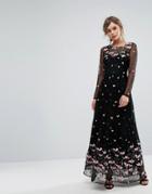 Oasis Premium Floral Embroidered Embellished Maxi Dress - Multi