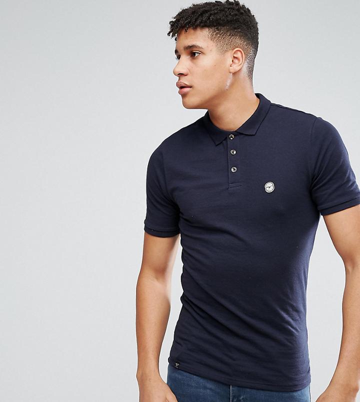 Le Breve Tall Plain Polo Shirt - Navy