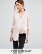 Asos Maternity V Neck Blouse - Pink