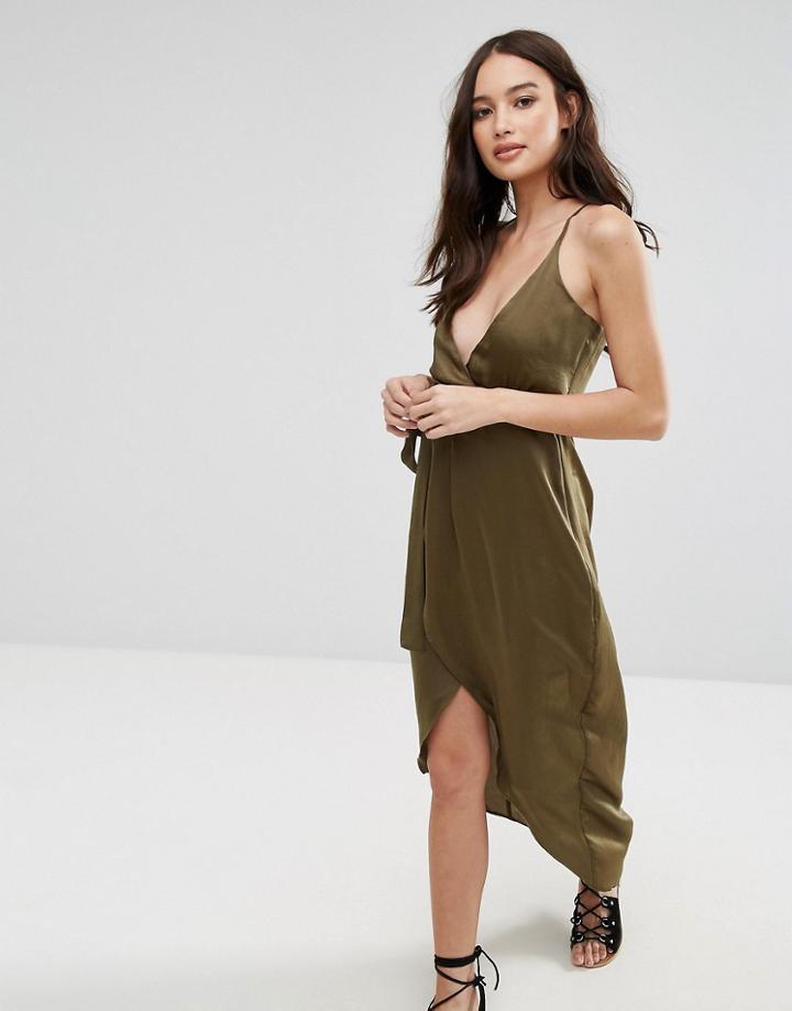 Influence Tie Waist Cami Dress - Green