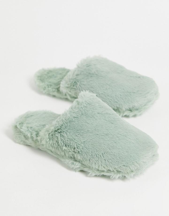 Lindex Nina Polyester Slippers In Dusty Green - Lgreen