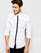 Noak Shirt With Contrast Placket - White