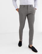 Asos Design Wedding Super Skinny Suit Pants In Micro Texture In Gray-brown