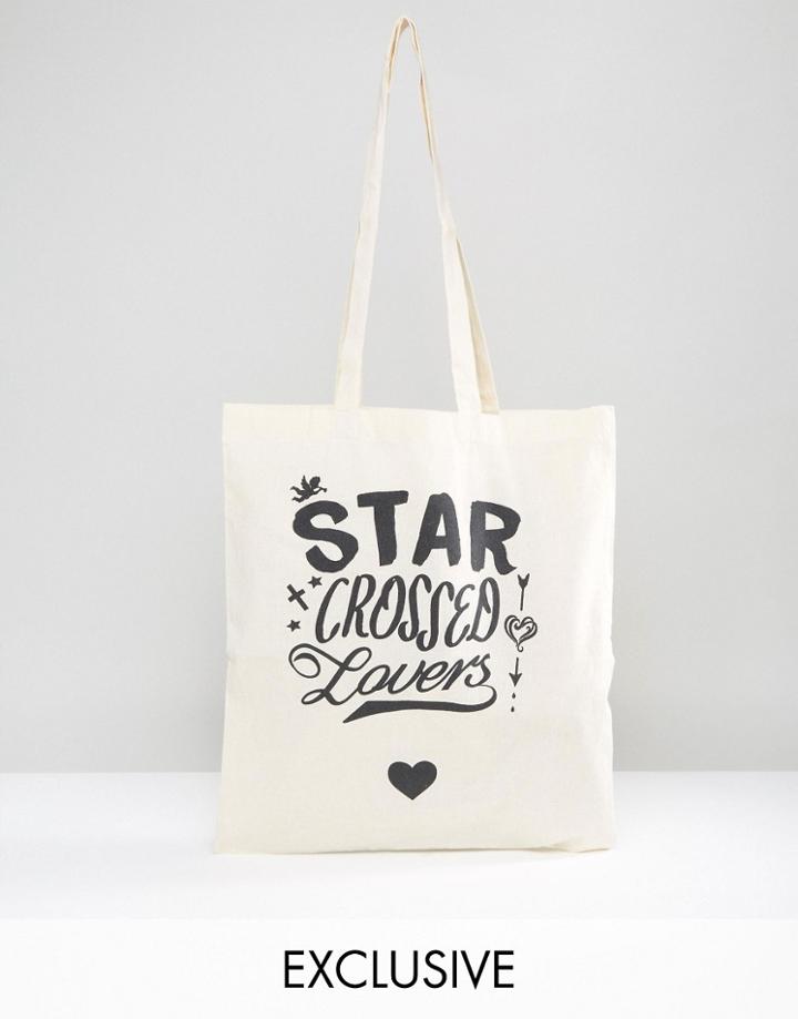 Reclaimed Vintage Inspired X Romeo & Juliet Tote Bag With Use Code Print - Beige