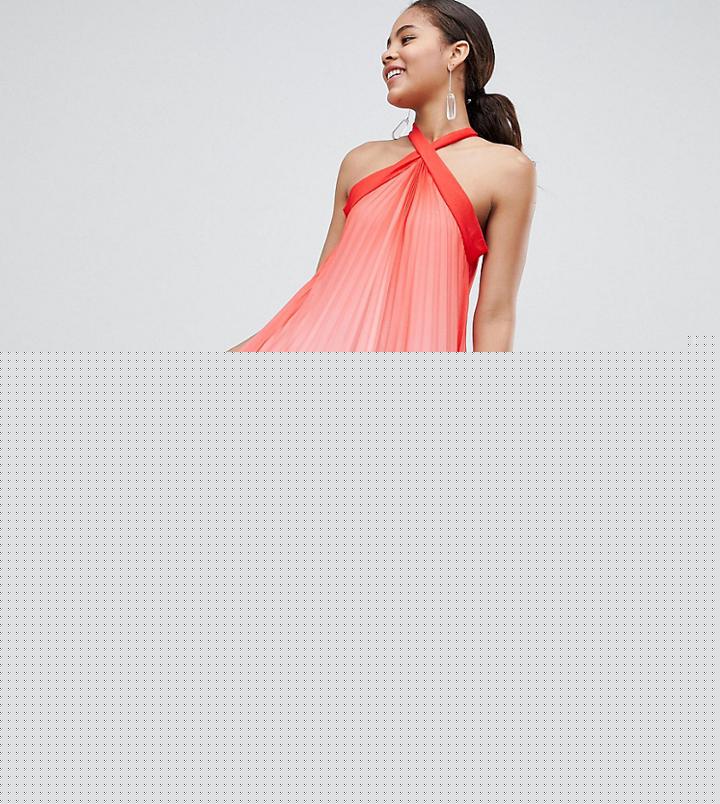 John Zack Plus High Neck Cutwork Lace Top Maxi Dress-pink
