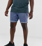 Asos Design Plus Denim Shorts In Slim Mid Blue - Blue