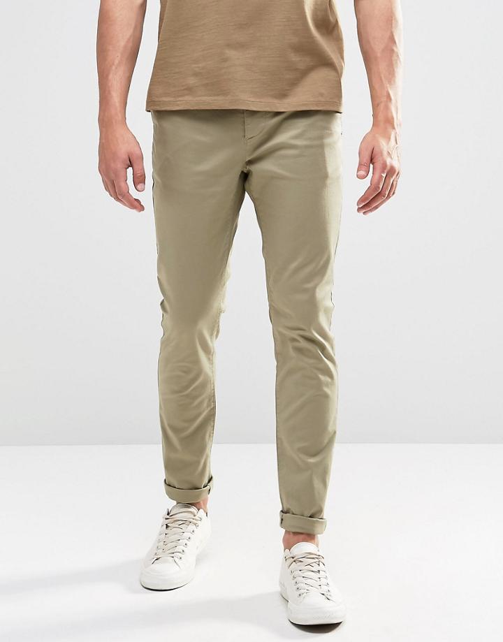 Asos Skinny Chinos In Light Stone - Chinchilla