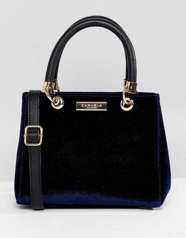 Carvela Dea Velvet Mini Tote - Navy