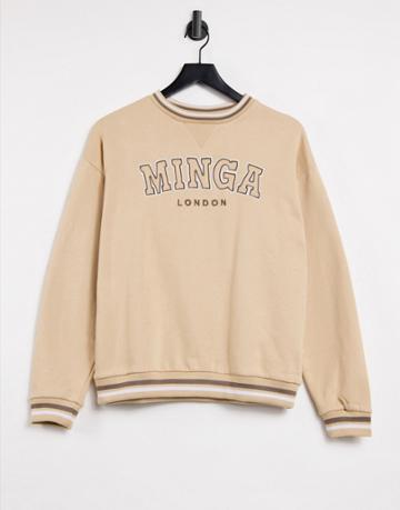 Minga London Oversized Sweatshirt With Minga London Logo Graphic-neutral