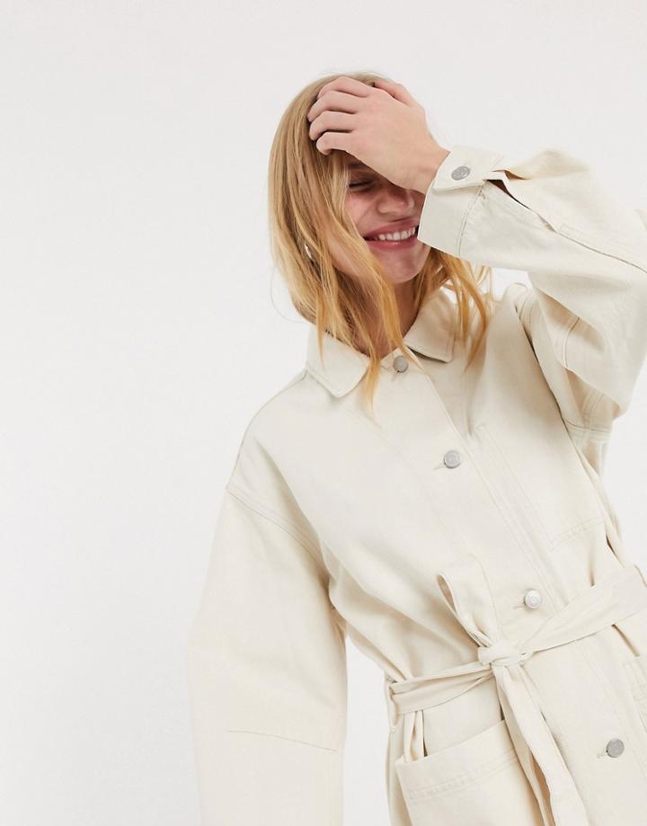 Weekday Clay Worker Jacket In Ecru-white